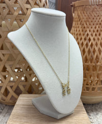 Gold Romantic Love Letter W/ Boy & Girl Necklace