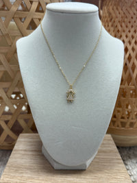 Gold W/ Brilliant Cute Girl Necklace