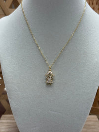Gold W/ Brilliant Cute Girl Necklace