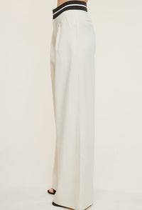 Off White Black Contrast Waist Band Trousers