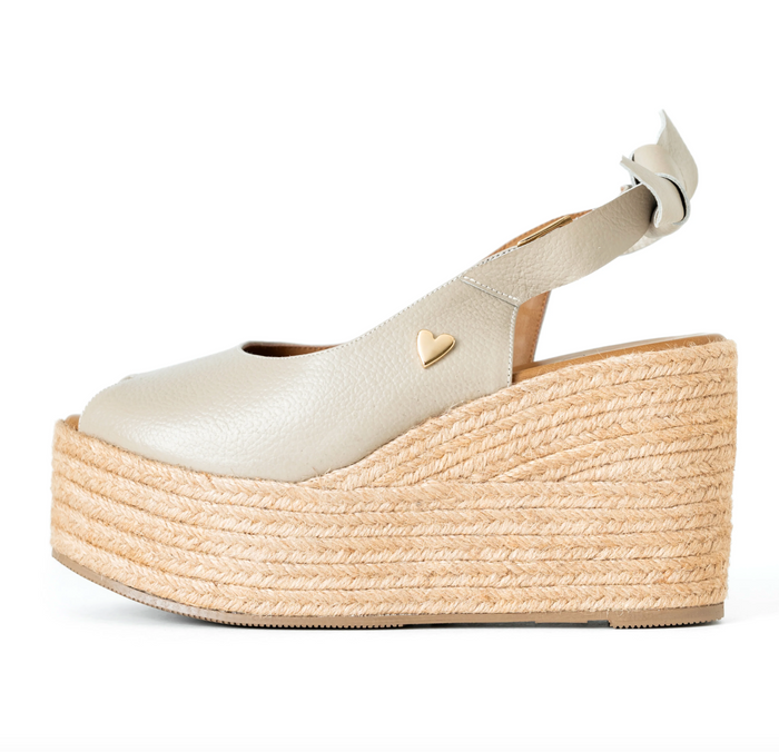 Peep Toe Taupe Espadrilles -Low High - (FINAL SALE)