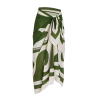 Ladies Ruffle One Piece Swimwear with Skirt Cover