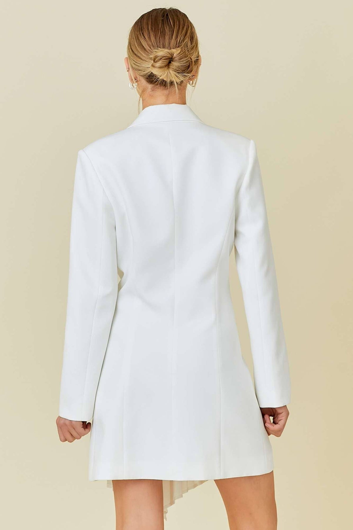 Blazer Dress With Pleated Skirt Detail