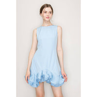 Flutter Ruffle Hemline Sleeveless Mini Dress