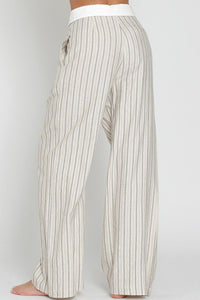 Linen Waistband Stripe Pant