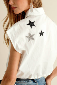 Poplin Star Patch Sleeveless Shirt