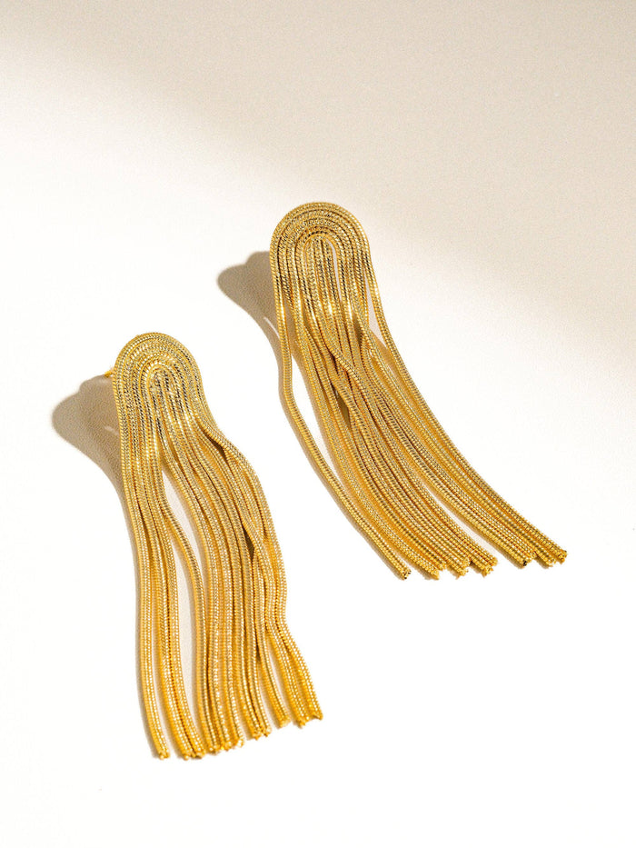 Gold Dressy Tassel Earring