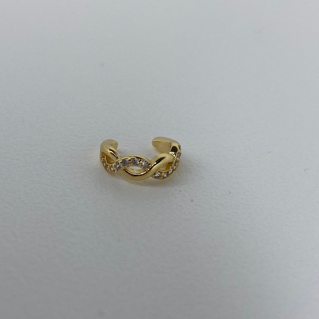 Gold/Silver Twisted W/ Brilliant Studs Mini- Ear Cuff