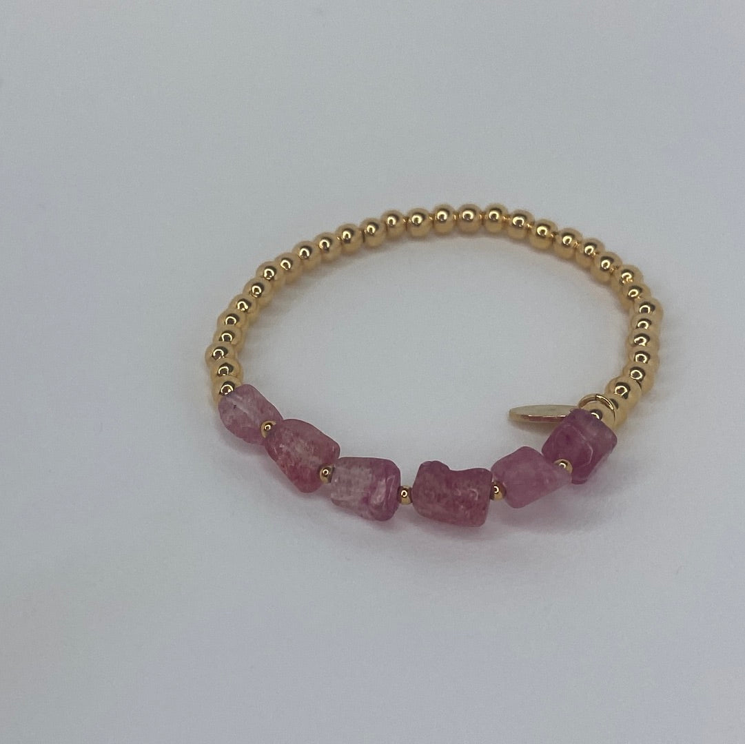 Mini Gold Beads W/ Transparent Pastel Beads Set