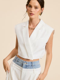 Solid Cropped Vest