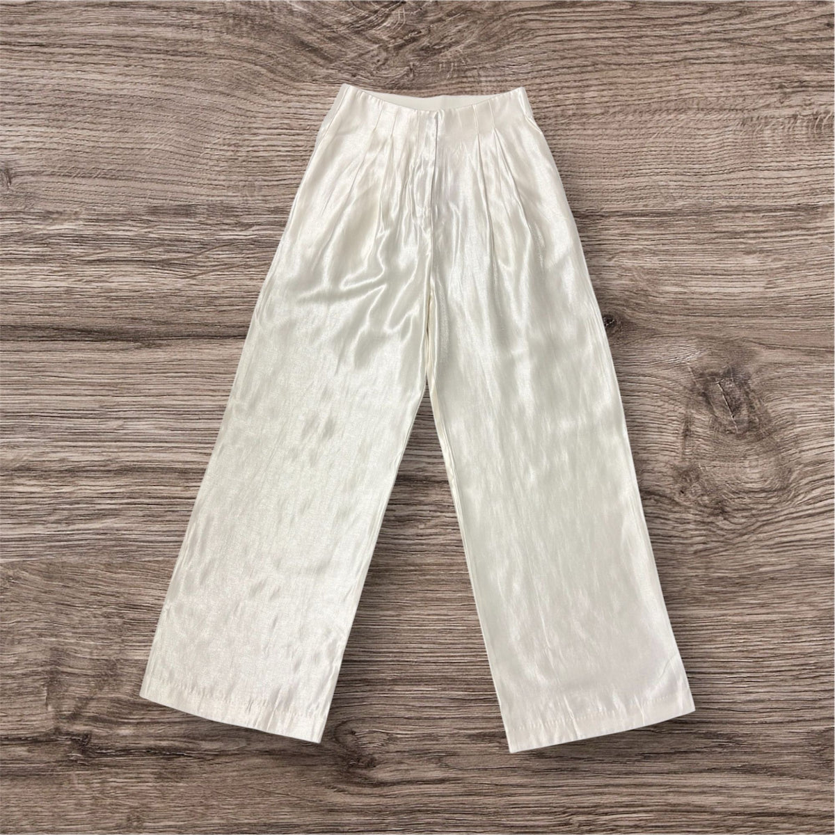Solid Shiny Wide Leg Pant