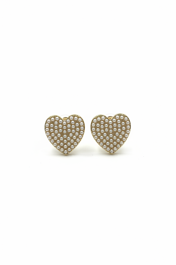 Gold Big Heart W/Mini Pearls
