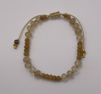 Gold & Tan Bracelet W/ Medium Colorful Beads