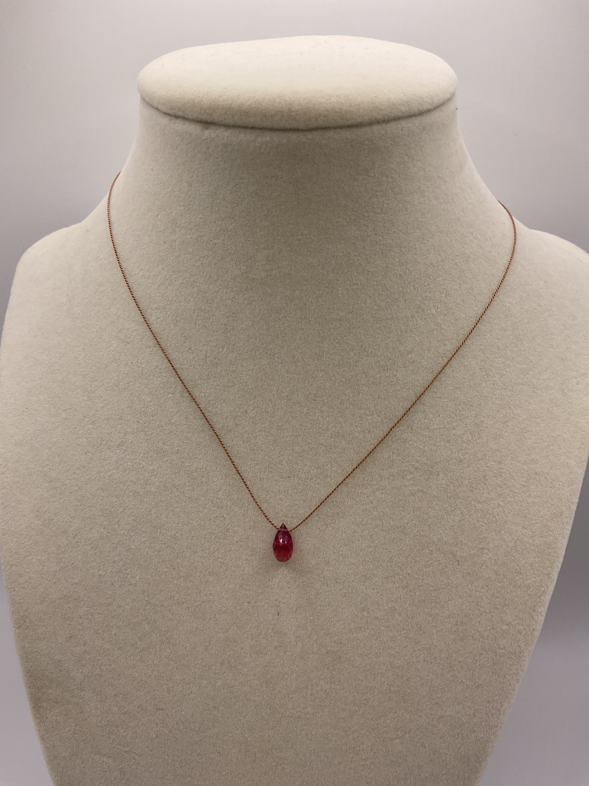 Thin String W/ Fuchsia Droplet Gem