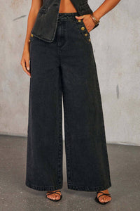 Wide Leg Denim Trousers