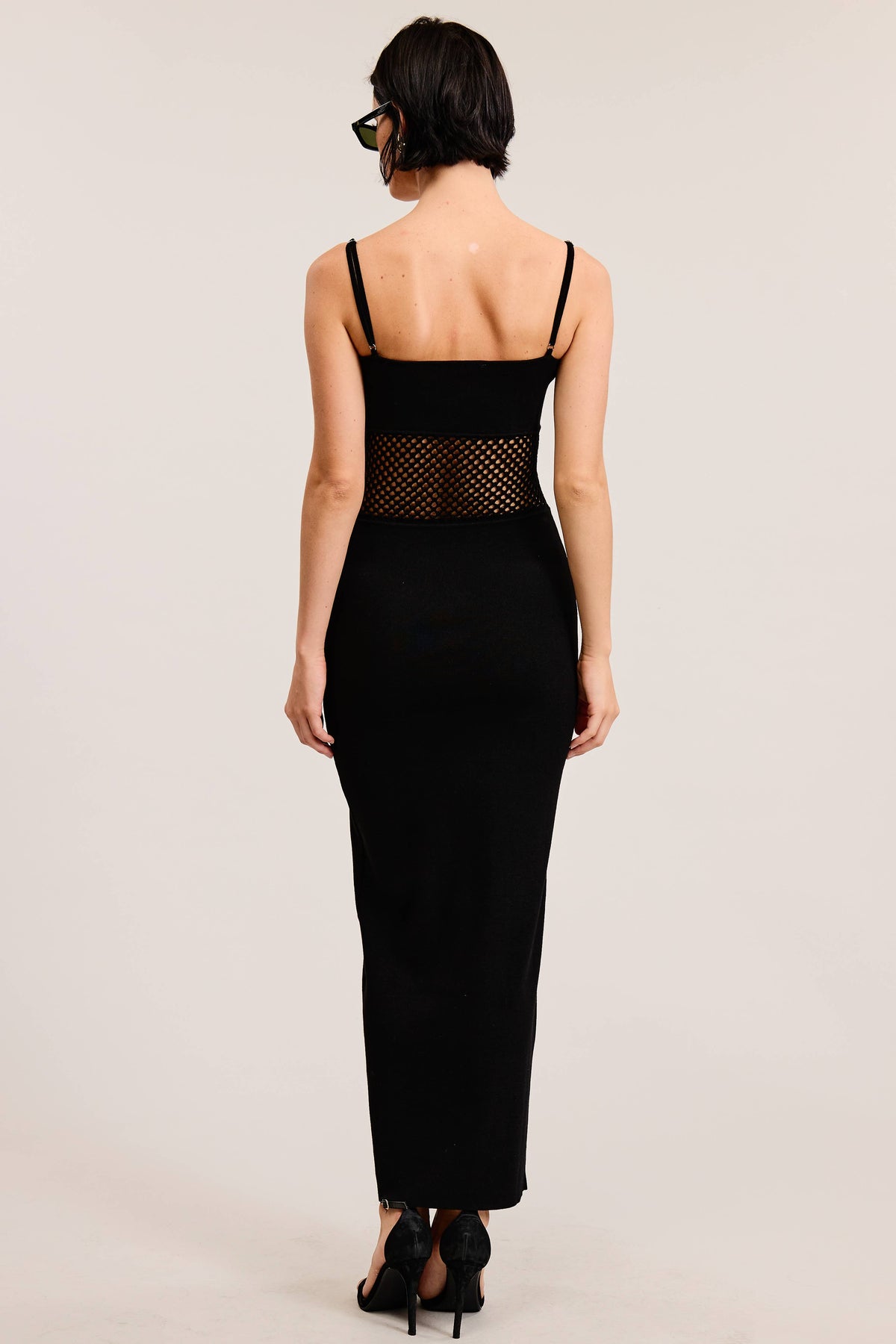 Sexy Midriff Macrame Mesh Slim Fit Maxi Dress