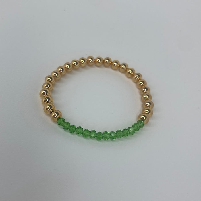 Large Gold Beads W/ Neon Green Beads