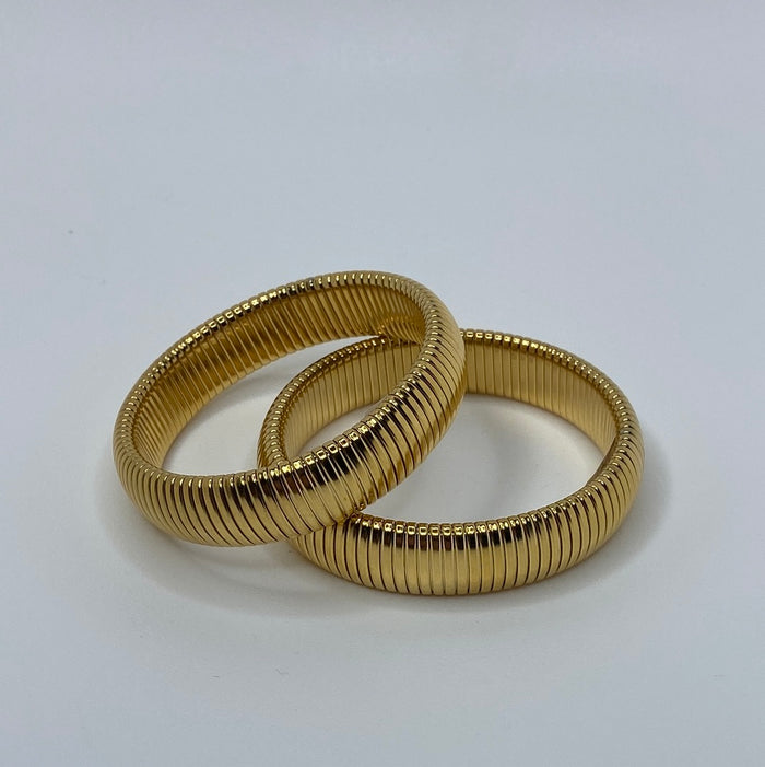 Gold thick Bracelet Cuff Elastic Band