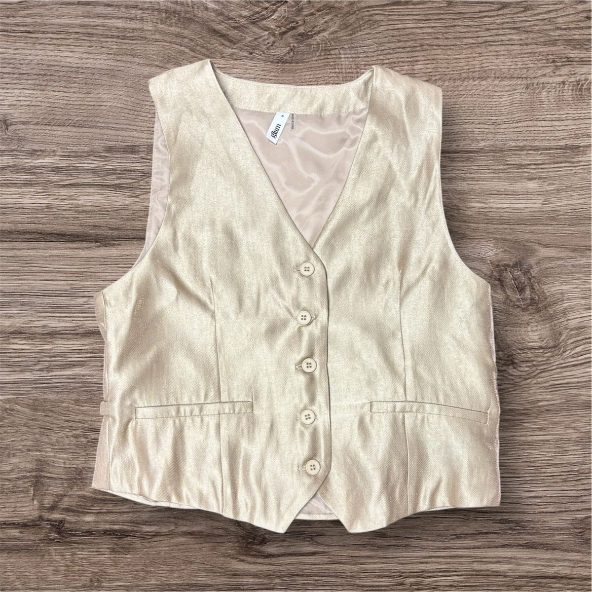 Solid Satin V Neck Vest