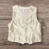 Solid Satin V Neck Vest