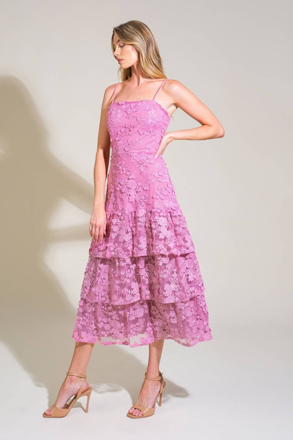 A woven lace midi dress