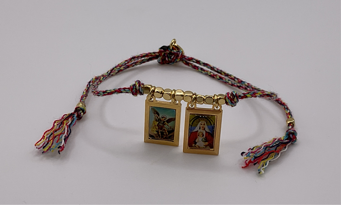 Double Multicolor Scapular Coromoto Virgin and Gabriel Angel