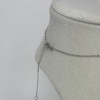 Silver Necklace W/ Small Diamond Cross