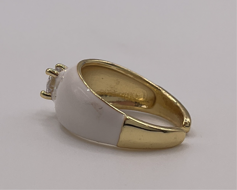 Gold & White Ring W/ Gem