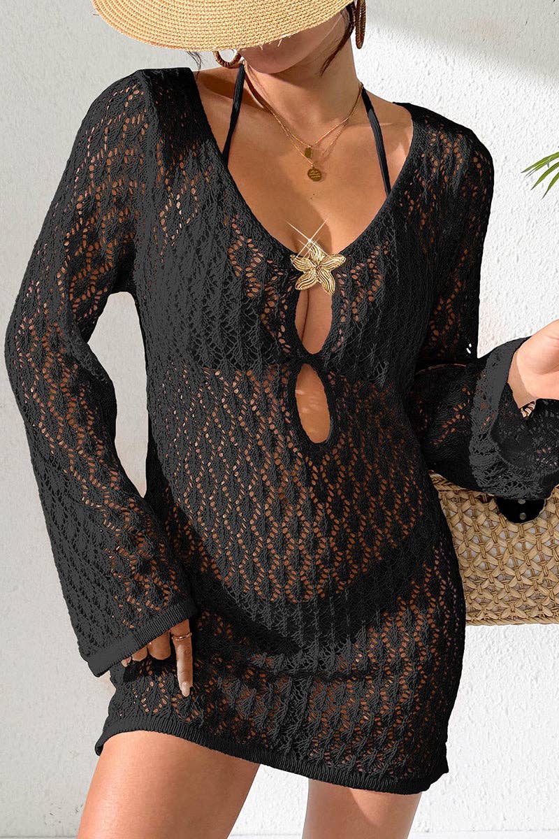 Crochet Knit Beach Cover-Up Dress