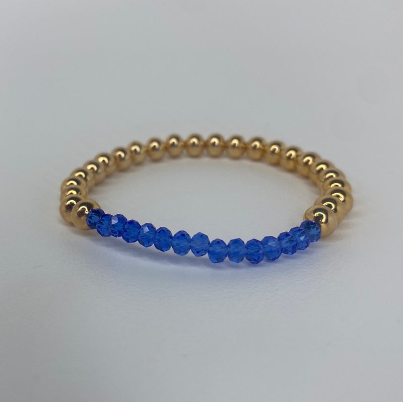 Large Gold Beads W/ Neon Blue Beads