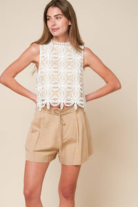 A woven lace top