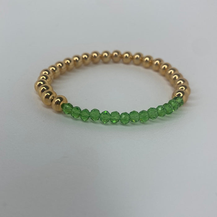 Large Gold Beads W/ Neon Green Beads