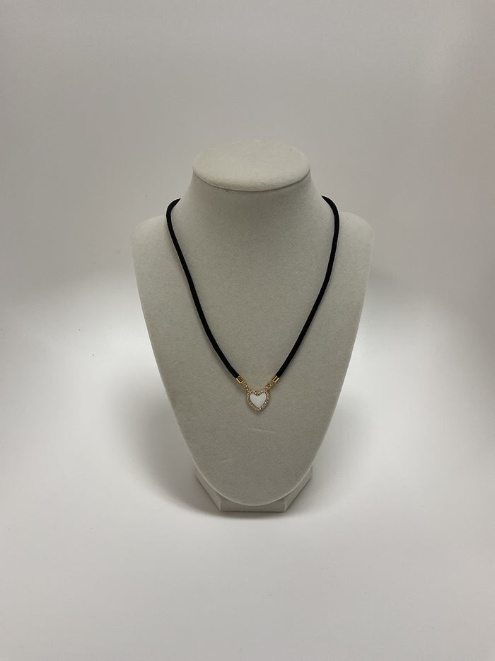 Adjustable Black Rope W/Heart