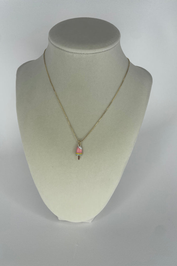 Adjustable Gold W/Ice Cream Charm Necklace