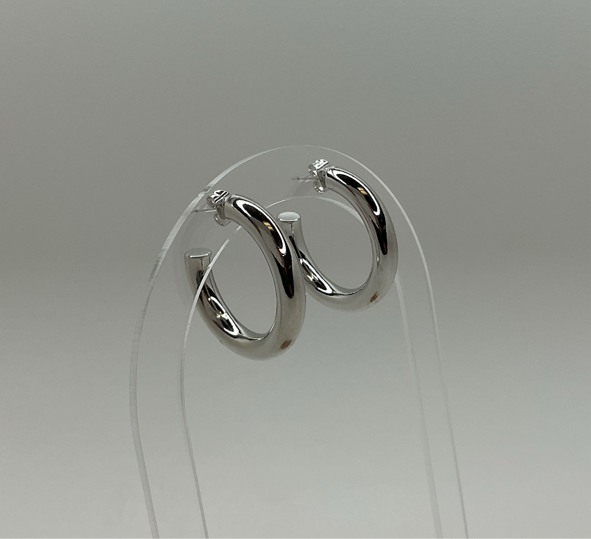 Silver Thick Hoops