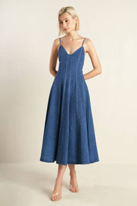 A washed denim dress