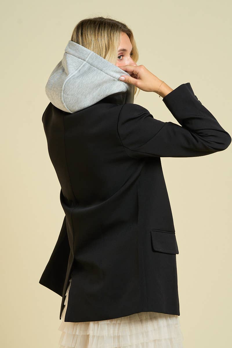 Classic Tailored Blazer with attached hoodie