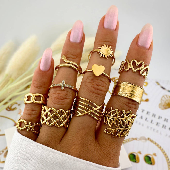 Ring, 18K Gold Plated Steel