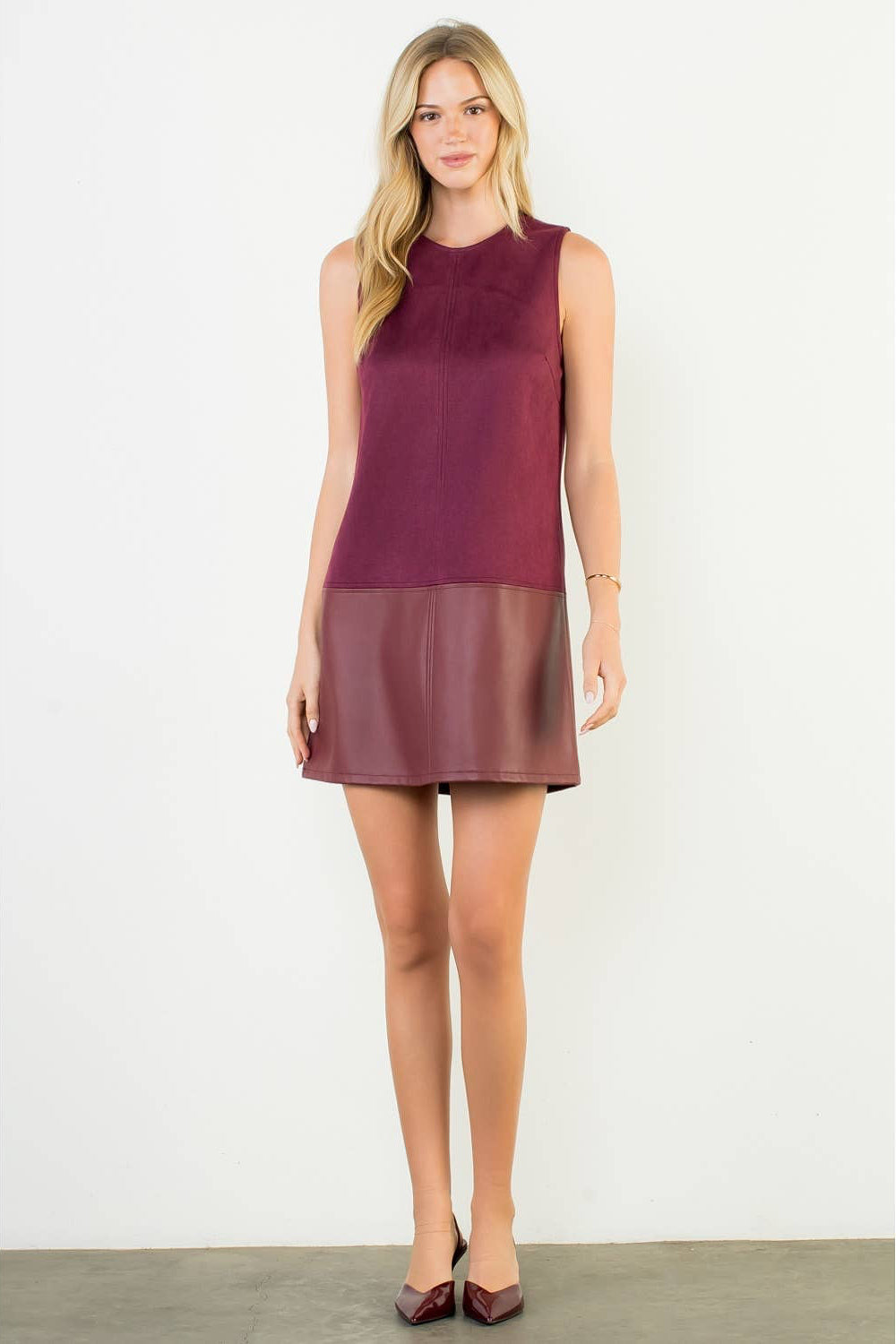 Sleeveless Mixed Media Dress