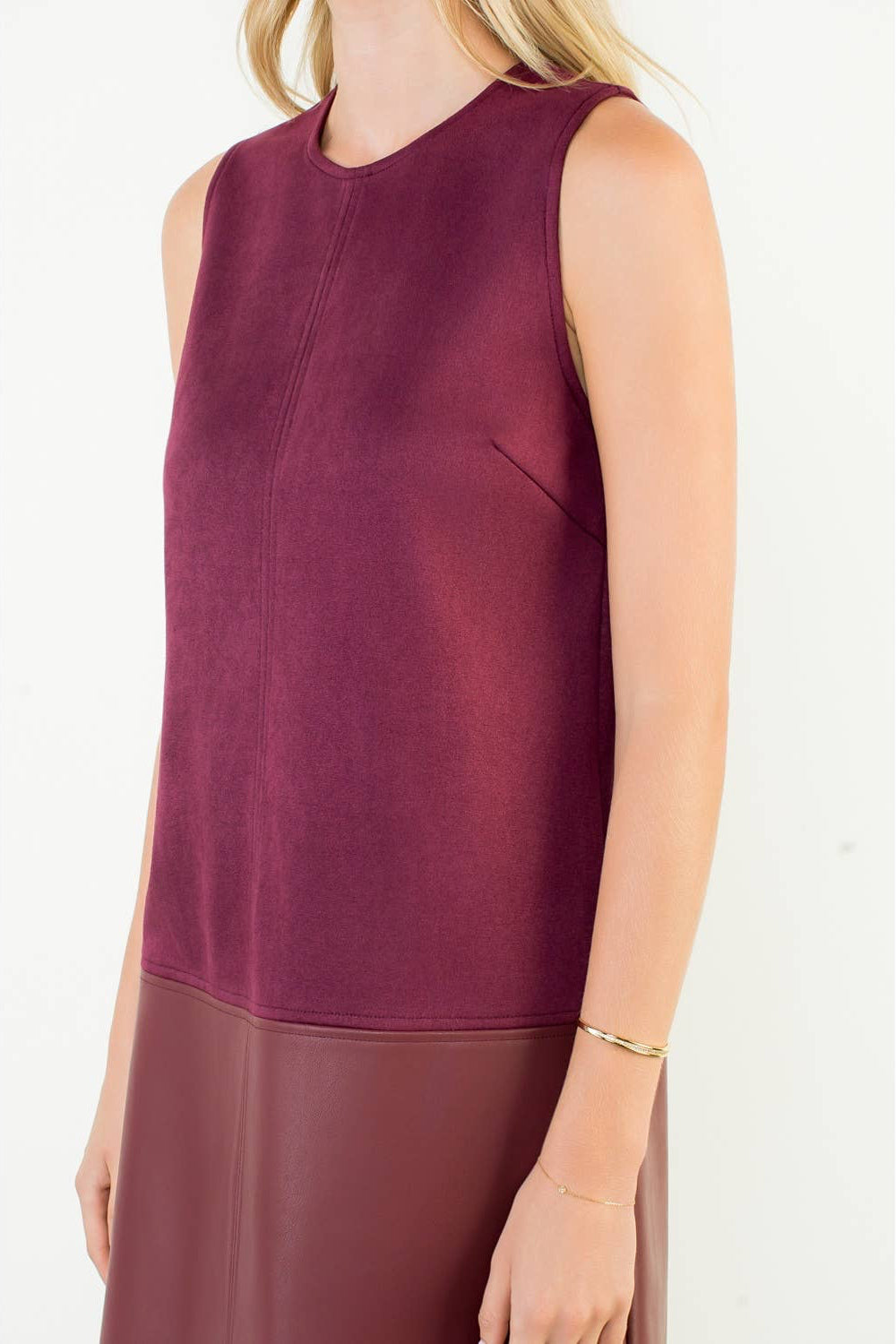 Sleeveless Mixed Media Dress