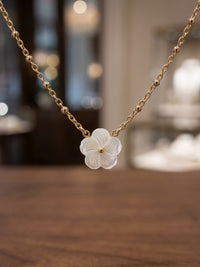 White Blossom Pendant Necklace