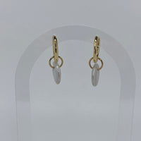 Medium Gold Hoop W/ Flat Pearl