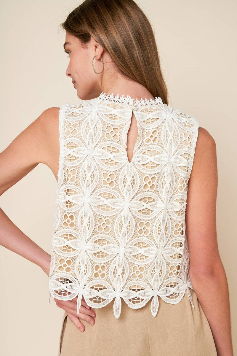 A woven lace top