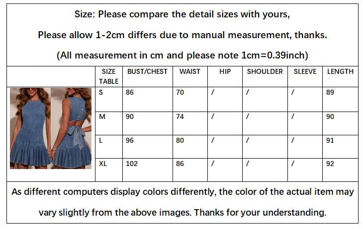 Sleeveless Pleated Denim Mini Dress