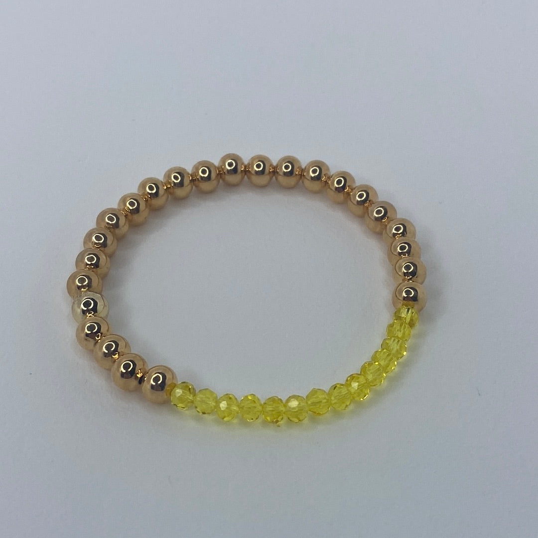 Large Gold Beads W/ Neon Yellow Beads