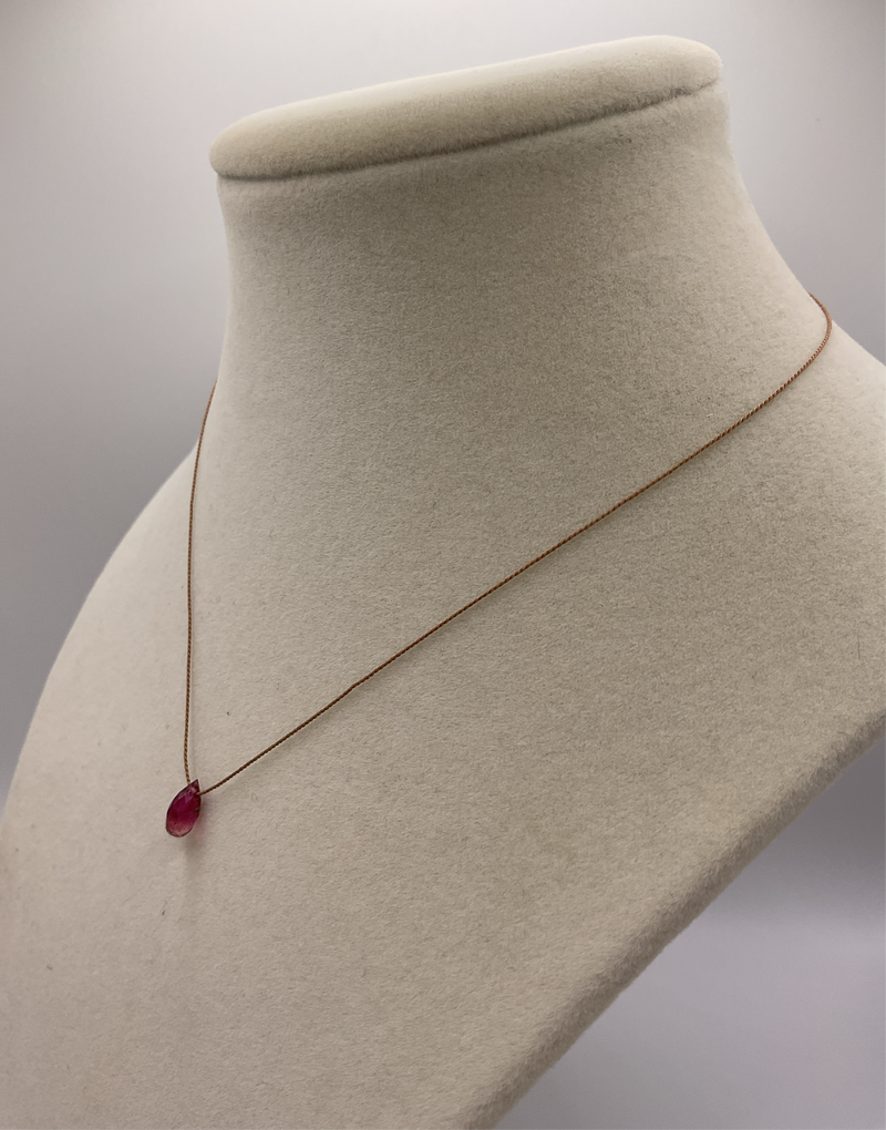 Thin String W/ Fuchsia Droplet Gem