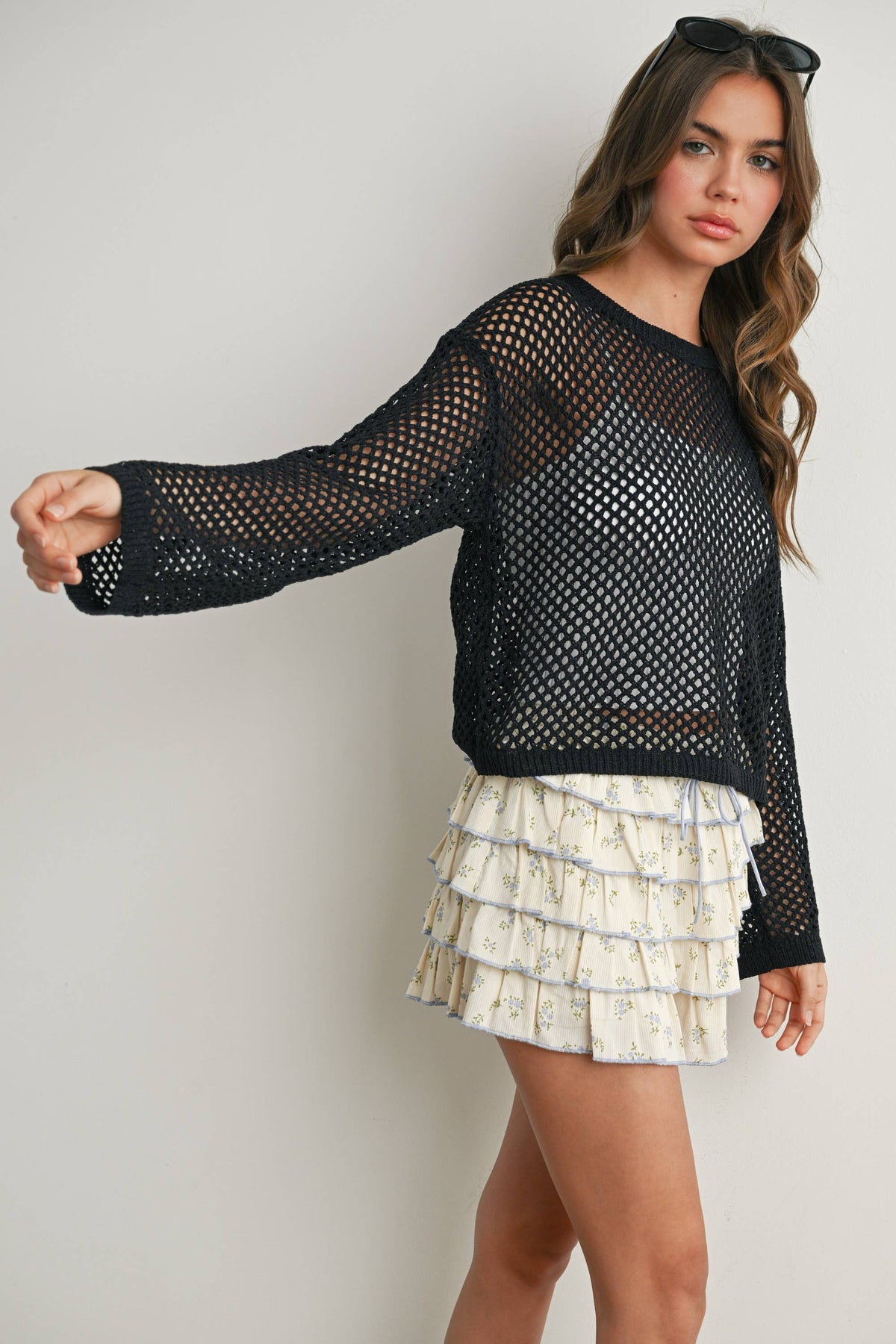 Long Sleeve See Through Top