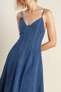 A washed denim dress