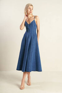 A washed denim dress