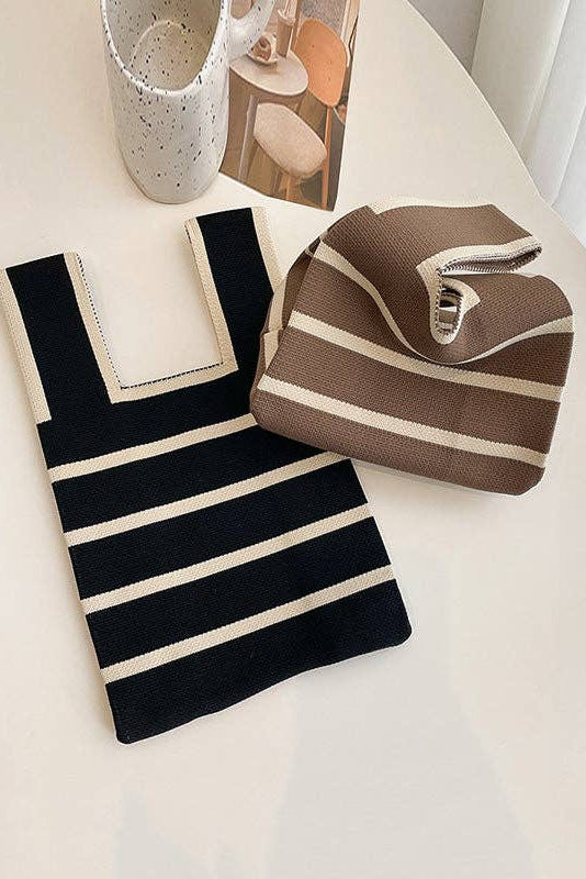 Urban Contrast Color Striped Bags Accessories Handbags